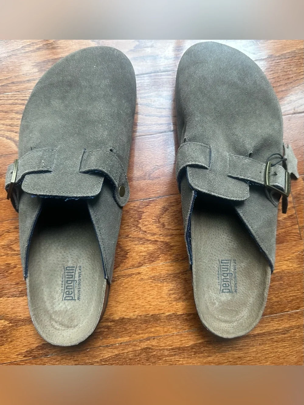 NWT Original Penguin Men’s Olive Suede Slip-On Loafers with Buckle